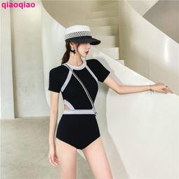 泳衣2021新款網紅連體遮肚顯瘦保守時尚溫泉泡澡服小個子游泳衣 歷史價格詳細信息