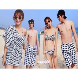 比基尼妮.男小薇情侶泳衣外套五分褲二件式泳裝(男生M-2L) 歷史價格詳細信息