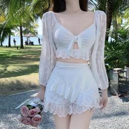 泳衣 女 ins泳衣 性感泳衣 性感純慾比基尼三件套沙灘泳衣女2024新款網紅衕款小香風 SZU 歷史價格詳細信息