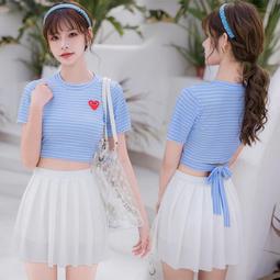 泳衣2021新款網紅連體遮肚顯瘦保守時尚溫泉泡澡服小個子游泳衣 歷史價格詳細信息