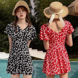 泳衣女泡溫泉連身保守顯瘦少女遮肚帶罩衫2023新款爆款網紅遊泳裝 歷史價格詳細信息