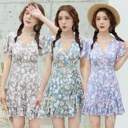 泳衣女2021新款溫泉媽媽中老年遊泳衣大碼保守遮肚顯瘦連體泳裝 歷史價格詳細信息