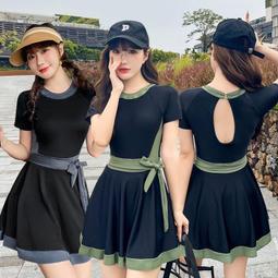 裙式連身泳衣女2022新款爆款ins風保守遮肚顯瘦小個子泡溫泉 歷史價格詳細信息