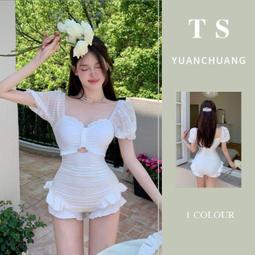 泳裝 新款泳衣 純欲風高級感保守學生遮肚顯瘦小胸聚攏連體裙式游泳衣女泡溫泉夏 歷史價格詳細信息