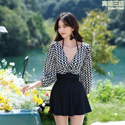 泳衣女連體裙式2022夏新款爆款遮肚顯瘦高級感保守度假學生泳裝 歷史價格詳細信息