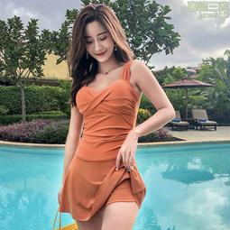 【女生遊泳衣】遊泳衣女保守連體裙式性感遮肚顯瘦小胸聚攏學生泡溫泉ins泳裝 JE02 歷史價格詳細信息