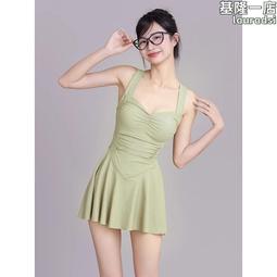 泳衣女連體裙式前拉鏈保守2024年新款泡溫泉學生休閑泳裝 歷史價格詳細信息