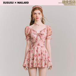 泳衣女連體小眾2024新款裙式遮肚顯瘦裙式甜美少女風泡溫泉泳裝 歷史價格詳細信息