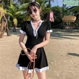 200斤2022新款大尺碼泳衣女胖mm遮肚顯瘦性感連身黑色保守復古 歷史價格詳細信息