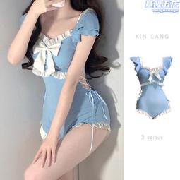 韓版ins風遮肚顯瘦保守鋼託大小胸聚攏連體裙式平角泡溫泉泳衣女 歷史價格詳細信息