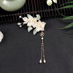 古風漢服頭飾超仙綠色流蘇髮簪步搖插梳耳環全套髮飾簪子古裝配飾 歷史價格詳細信息