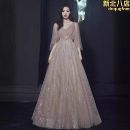 晚禮服女2024夏季新款宴會長款氣質白色名媛淡雅年會禮服 歷史價格詳細信息