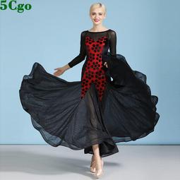 5Cgo【快樂窩】含稅國標舞新款絲絨連衣裙摩登舞蹈裙加厚韓國絨交誼舞演出服 t657777864661 歷史價格詳細信息