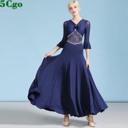 5Cgo【快樂窩】摩登舞裙連衣裙連身女交誼舞大擺裙國標舞練功服華爾茲比賽裙舞衣黑紅寶藍t675184705935開發票可 歷史價格詳細信息