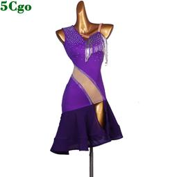 5Cgo【快樂窩】含稅拉丁舞表演服女舞蹈比賽服成年專業連衣裙套裝不對稱肩帶手臂流蘇舞者首選t643835105814 歷史價格詳細信息