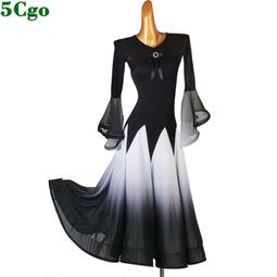 5Cgo【快樂窩】含稅摩登舞大擺裙包臀連衣裙國標舞裙探戈舞比賽練功服女復古領口收腰包臀 t657597165509 歷史價格詳細信息
