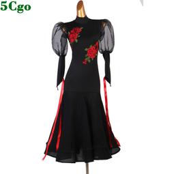 5Cgo【快樂窩】摩登舞裙連衣裙連身女交誼舞大擺裙國標舞練功服華爾茲比賽裙舞衣黑紅寶藍t675184705935開發票可 歷史價格詳細信息