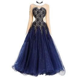 5Cgo【快樂窩】含稅腰部透紗拉丁舞演出服高端專業比賽裙鑲鉆拉丁舞成人連衣裙新款無袖藏藍配白t571285303201 歷史價格詳細信息