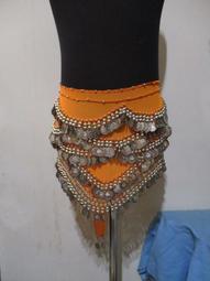 【肚皮舞】只用一次  橘色 雪紡肚皮舞腰裙 金幣腰鏈 肚皮舞腰巾異國風肚皮舞三角腰巾、印度舞、肚皮舞紗巾 價格比較,價格查詢,歷史價格詳細信息