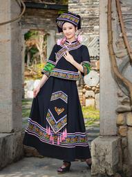 壯族服裝女少數民族服飾三月三舞蹈演出服竹竿舞大擺裙表演服 歷史價格詳細信息