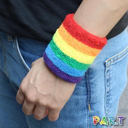 彩虹護腕女手腕百搭ins潮流瑜伽街舞藍球運動吸汗遮疤防~熱賣中 歷史價格詳細信息