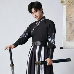 俠客漢服女扶搖中國風古裝黑色霸氣交領齊腰武俠套裝表演出服 歷史價格詳細信息