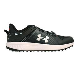 棒球世界全新UNDER ARMOUR低筒UA棒壘球膠釘鞋3025589-001特價黑色款 歷史價格詳細信息