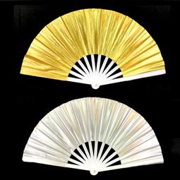 表演扇舞蹈扇跳舞扇中國風扇 黑色塑膠柄素面小布扇子-粉紅/綠/黃/黑/橘/藍/紅 歷史價格詳細信息