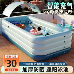 游泳圈兒童充氣游泳池家用加厚戶外大型水池小孩寶寶游泳家庭游泳圈救生圈 歷史價格詳細信息