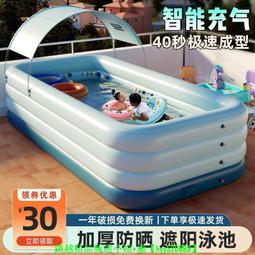 游泳圈兒童充氣游泳池家用加厚戶外大型水池小孩寶寶游泳家庭游泳圈救生圈 歷史價格詳細信息