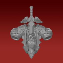 愛玩創意工作室-戰錘聖血天使改造-盾牌01-盾牌05~P仲裁用~改造改件 3D列印 同戰錘 40K 比例 歷史價格詳細信息