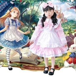 *漫研社*愛麗絲夢遊仙境lolita奴僕裝侍女裝女傭裝 藍 粉 黑色咖啡廳女傭裝cosplay女僕裝 演出服 歷史價格詳細信息