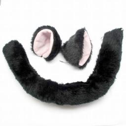 ※貓咪動漫※ BB夾貓耳朵+尾巴（黑色）女僕 貓娘 cosplay道具 價格比較,價格查詢,歷史價格詳細信息