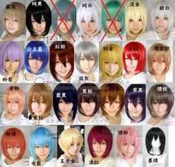 ????現+預???? 萬用 短髮 反翹收臉髮 30cm 多色 粉 黃 白 黑 藍 綠 cosplay 假髮 ????????尋的小舖 歷史價格詳細信息