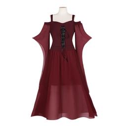 女巫 萬聖節服裝 漆皮黑色洋裝+女巫尖帽+蜘蛛網頸飾-愛衣朵拉C049 歷史價格詳細信息