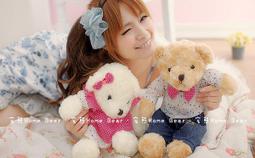 【宅熊】18吋 愛戀花語•古典蕾絲小碎花．穿衣主題．玫瑰絲絨泰迪熊(一對)．可繡字．可超取 歷史價格詳細信息