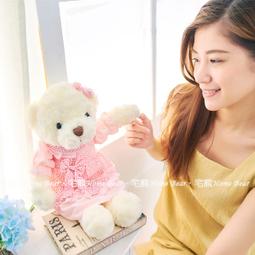 【宅熊】18吋 愛戀花語•古典蕾絲小碎花．穿衣主題．玫瑰絲絨泰迪熊(一對)．可繡字．可超取 歷史價格詳細信息