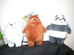 正版熊熊遇見你~熊熊三賤客娃娃~12吋~We Bare Bears~側趴款~胖達/阿極/大大絨毛玩偶~生日禮物~高雄自取 歷史價格詳細信息