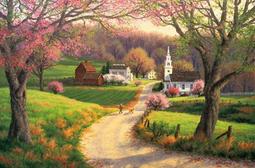 1000片油畫篇拼圖 31-527 Thomas Kincade 幸福的小屋/ 31-528 Abraham 静谧的黄昏 歷史價格詳細信息