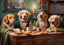 缺貨 30707 1000片歐洲進口拼圖 CY 繪畫動物 狗 犬 DOG 黃金獵犬的晚餐聚會 價格比較,價格查詢,歷史價格詳細信息