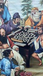 麻將圖案印花國潮T恤男女休閑趣味夏季寬松大碼戰服套裝小眾短袖#皇運 歷史價格詳細信息