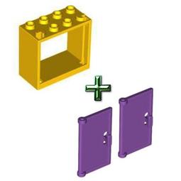 ◎朵依小舖◎LEGO◎2x4x3 Frame 60598 + 60608◎紅色 窗框 厚窗框＋黃色 窗片 窗戶◎ 歷史價格詳細信息