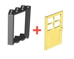 ◎朵依小舖◎LEGO◎1x4x6 Black Door 60623/4521208◎黑色 門扇 門片 ４格窗◎ 歷史價格詳細信息