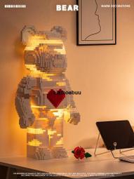 超大號暴力熊大擺件客廳積木拼裝玩具適用樂1高難度大型女孩生日 歷史價格詳細信息