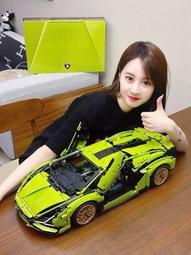 拼裝積木汽車蘭博基妮跑車遙控模型科技機械組兼容樂高玩具 歷史價格詳細信息