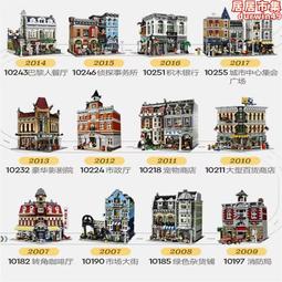 街景系列磚塊銀行轉角jing品jiu店城市建築房子大型拼裝國產積木玩具 歷史價格詳細信息