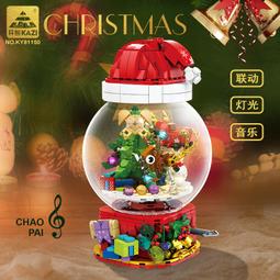 開智聖誕旋轉音樂盒積木模型擺件兒童小顆粒益智拼裝玩具禮物 歷史價格詳細信息