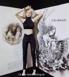 現貨 CJG-W020 1/6女兵人 搜查官 皮料彈力緊身衣打底衣 連體衣 歷史價格詳細信息
