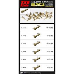 【傑作坊】Top Studio TD23245 黃銅六角鉚釘B 1mm 歷史價格詳細信息