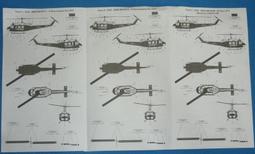 1/48~Italeri原廠水貼紙~Bell,UH-1D直升機,美國/澳洲/德國3種塗裝(含細部標誌) 歷史價格詳細信息